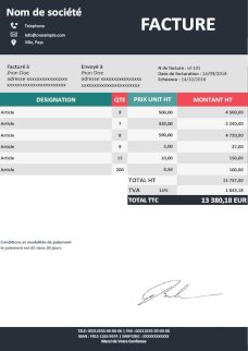 Facture Pro-forma au format Excel