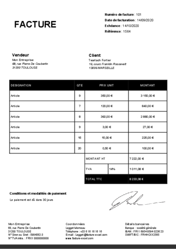 modèle de facture pdf - doc