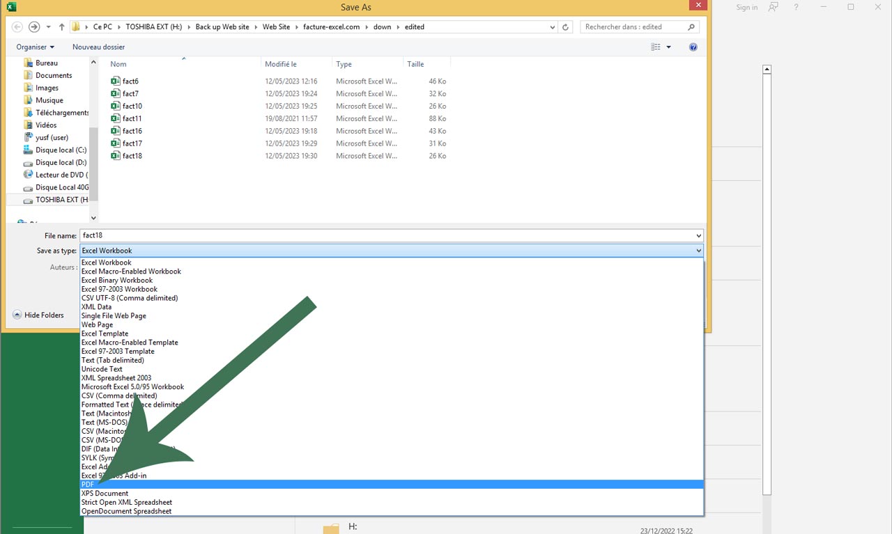 Exporter Facture au format PDF Dans excel